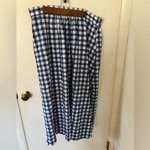 Wray NWOT 1XL Saturday Skirt Blue and White Checkered